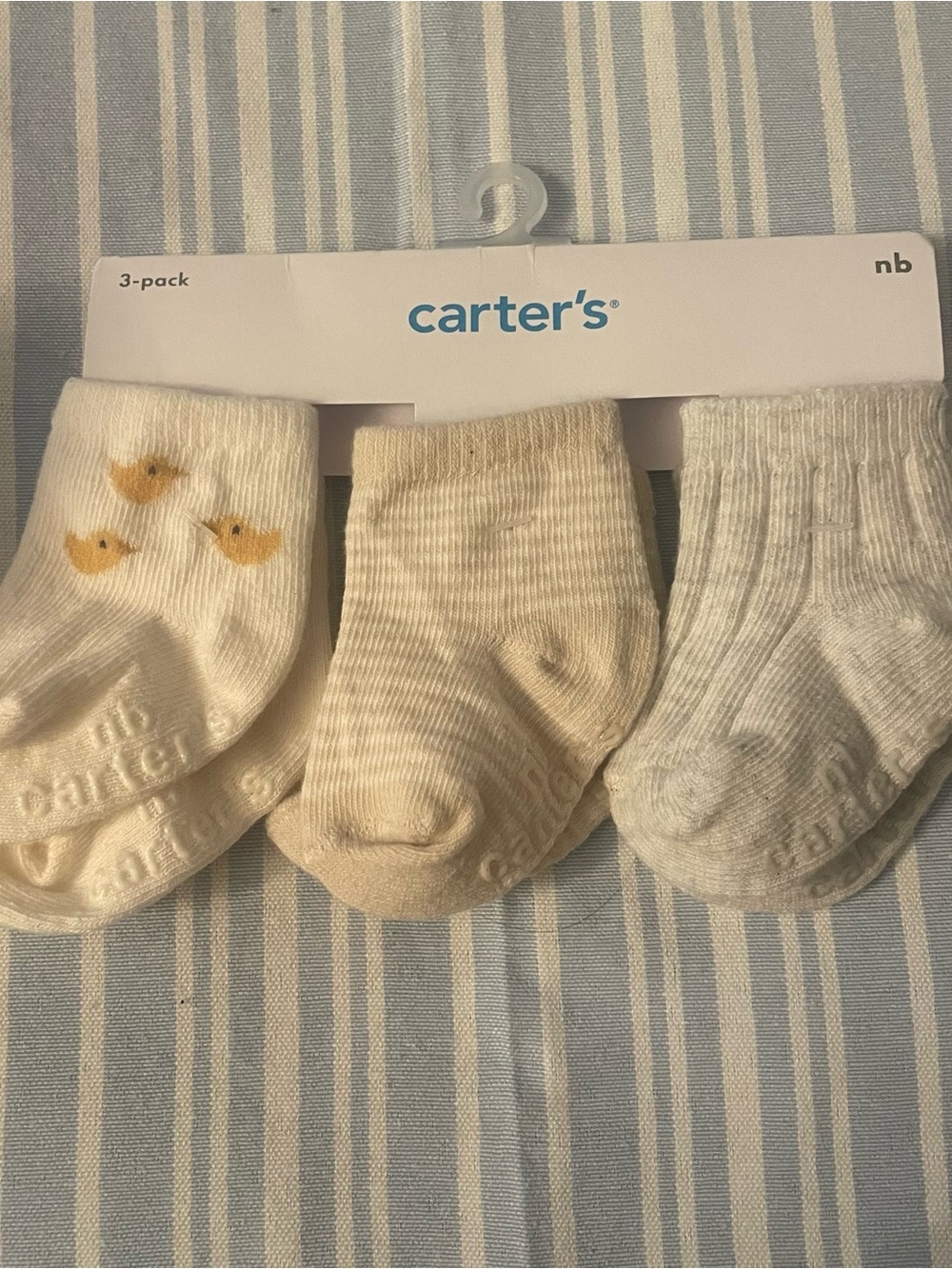Carter's 3-Pack Baby Socks in Cream, Yellow, and Light Gray